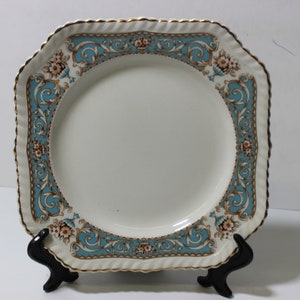 Johnson Brothers &quot;Old English&quot; &quot;Hampton Turquoise ,  Square Salad Plate, Excellent