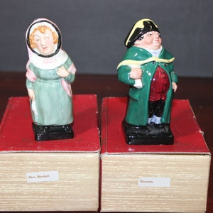 2 Royal Doulton Figurines  &quot;Mrs Bardell&quot; &quot;Bumble&quot;   Charles Dickens Collection, Original Boxes  Perfect like New Condition