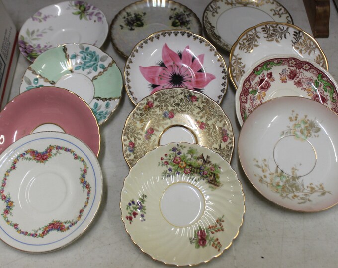 Set of 12 Vintage Mismatched Saucers Vintage Saucers Tea Etsy