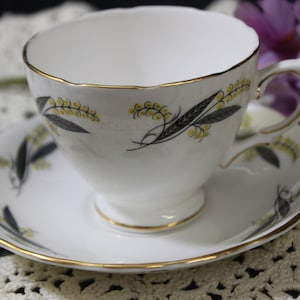 Royal Vale Teacup & Saucer Set, Yellow Floral Teacup, Vintage Tea Party Teacup, English Teacup, Bone China Teacup, FREE SHIPPING