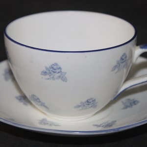 Shelley Blue Rose Floral Pattern #8111 Cup & Saucer Early Bute Shape  Circa 1920&#39;s  Great Condition