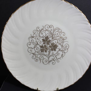 Lenox &quot;Orleans&quot; Salad Plate | Gold Leaves & Scrolls Center, Swirled, Discontinued by Lenox 1979