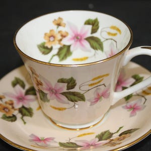 Vintage Aynsley Teacup and Saucer - Pretty Delicate Pastel Floral Teacup, Tea Party Teacup, English Teacup Superb Condition