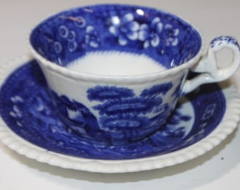 Vintage Spode Tower Blue  Older Backstamp  Cup & Saucer Set  Superb Condition  FREE SHIPPING