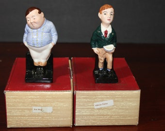 2 Royal Doulton Figurines  "Fat Boy" "Oliver Twist"   Charles Dickens Collection, Original Boxes  Perfect like New Condition