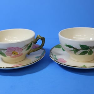 2 Vintage Franciscan &quot;Desert Rose&quot; Cup & Saucer Sets | Made in USA | Desert Rose