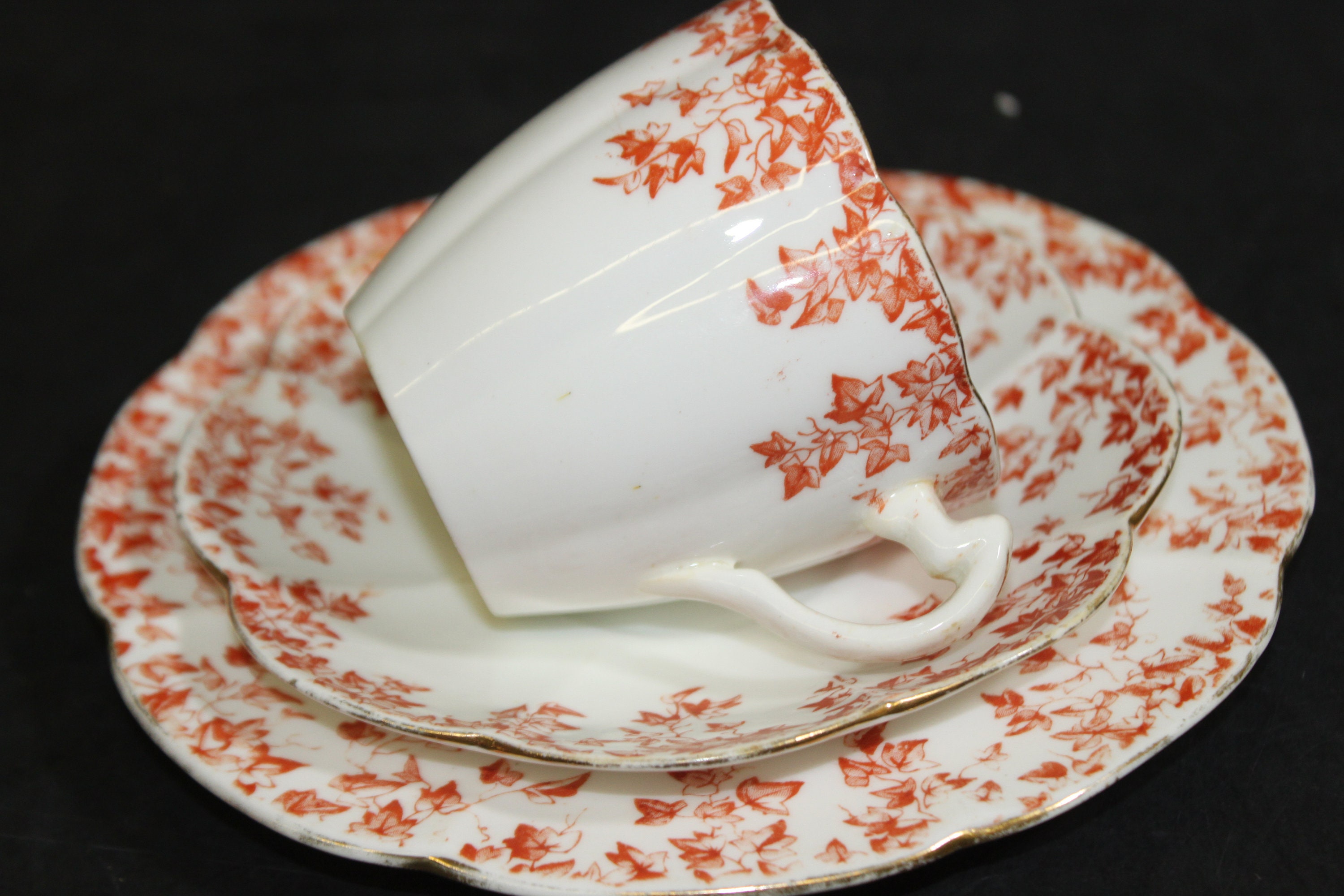 Rare Antique Wileman Foley China Ivy Terracotta Pattern #5097 Trio 1890 ...