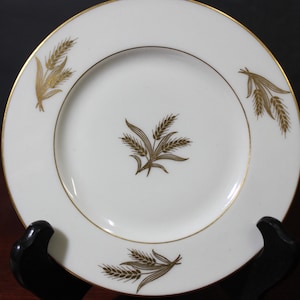 Lenox &quot;Harvest&quot; 6 1/4&quot; Bread & Butter Plate - Wedding Fine China, Discontinued 1980, Gold Wheat Center And Rim Superb Like New FREE SHIPPING