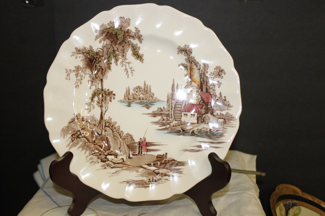 Johnson Bros the Old Mill Brown Multicolor Dinner Plate Thanksgiving