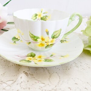 Shelley Primrose Teacup - Ludlow Shape Teacup: Victorian Tea Party Tea Cup, English Teacup, Yellow Teacup