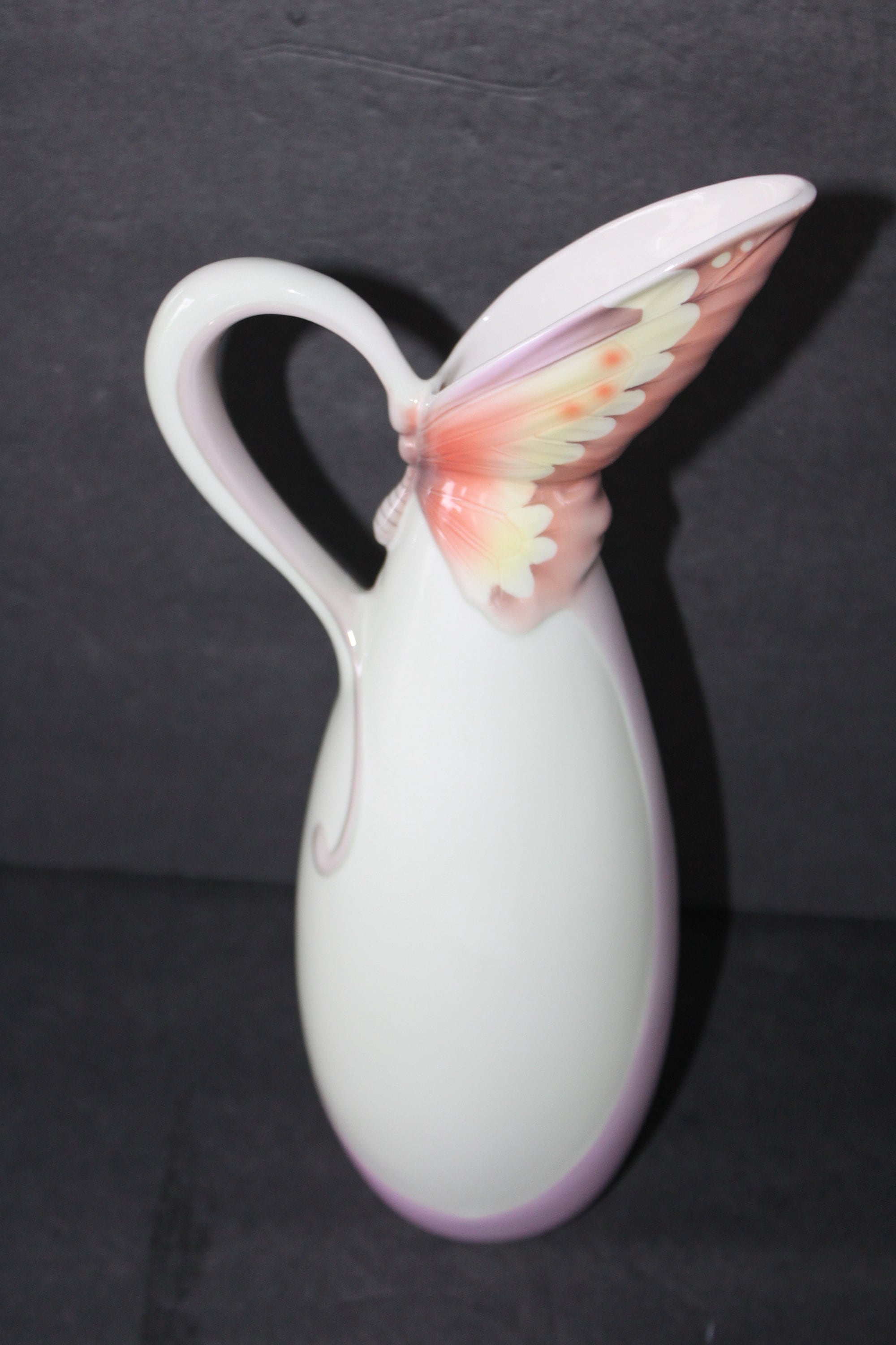 Franz Porcelain Papillon Butterfly Sculptured Ornamental Pitcher 