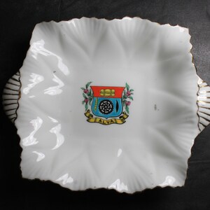 Shelley Trinket Dish: Alva Scotland Coat of Arms Dish, Pin Dish, &quot;Industria Et Labore&quot; Dainty Jewelry Dish, Scalloped  FREE SHIPPING