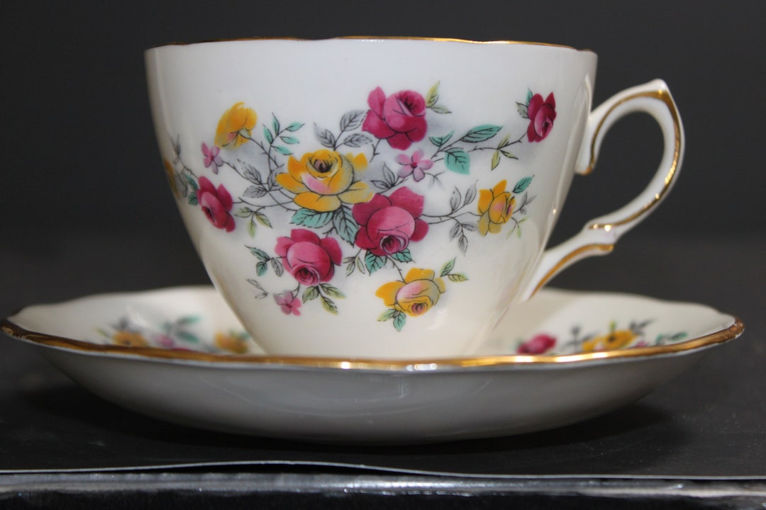 Colclough Wild Roses Teacup and Saucer - Tea Party Cup - Etsy