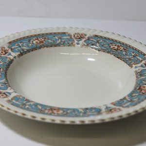 Johnson Brothers &quot;Old English&quot; &quot;Hampton Turquoise ,  Rimmed Soup Bowl
