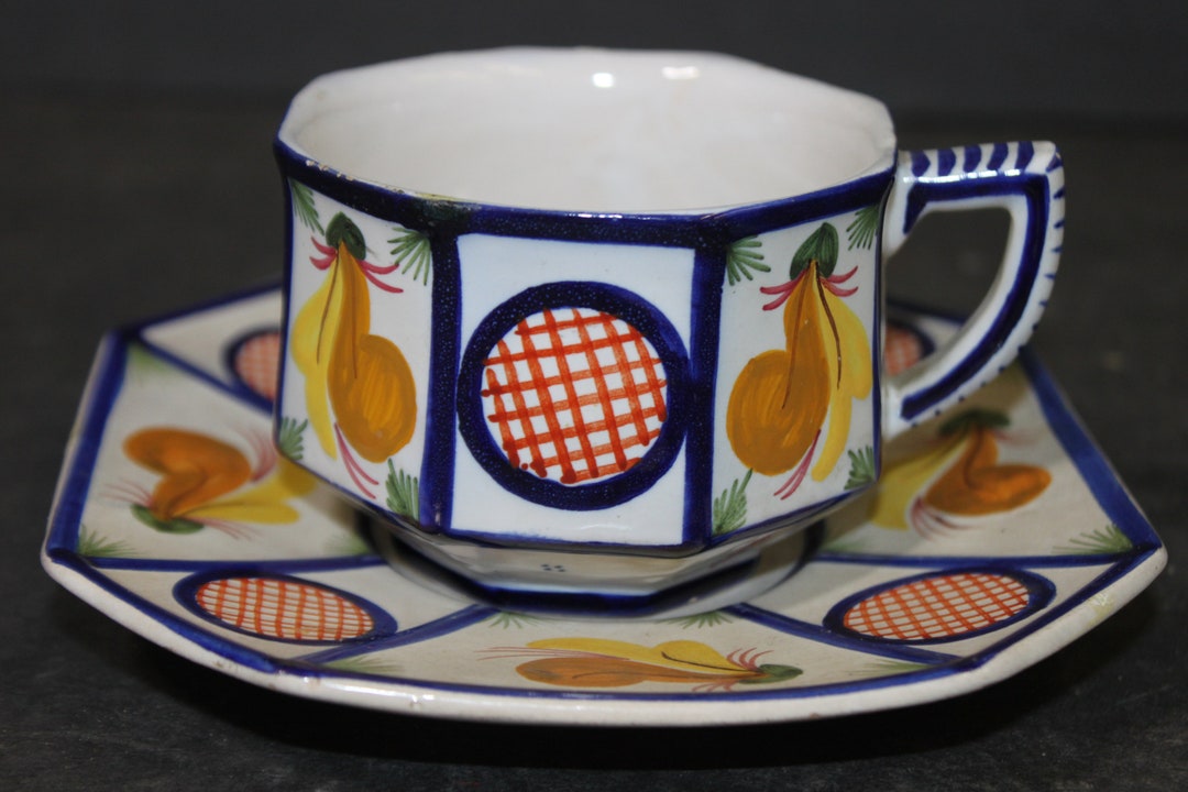 Fine French Vintage HENRIOT QUIMPER Tea Cup and Saucer Etsy