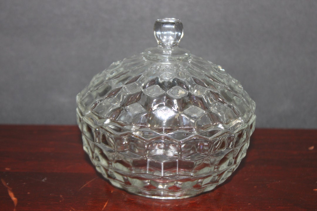Fostoria American Candy Dish or Bowl W/lid Glass Sawtooth Edge Etsy
