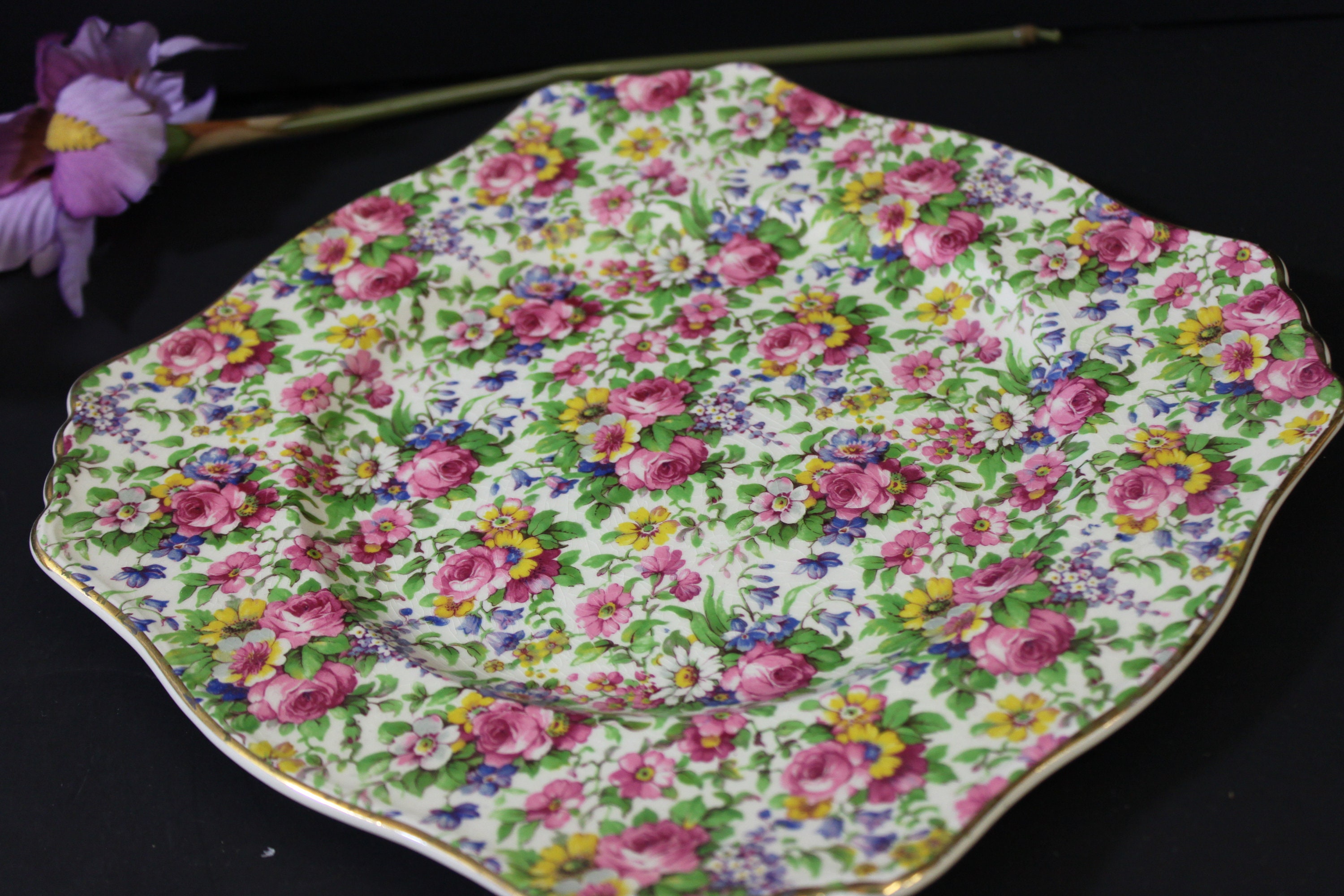 Royal Winton Summertime Grimwades Chintz 10 Square Etsy