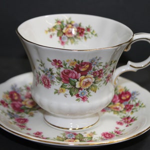 Vintage Paragon &quot;Flower Festival&quot; Teacup & Saucer, English Teacup, Party Teaset, Floral Teacup, Pretty Teacup, SHIPPING INCLUDED