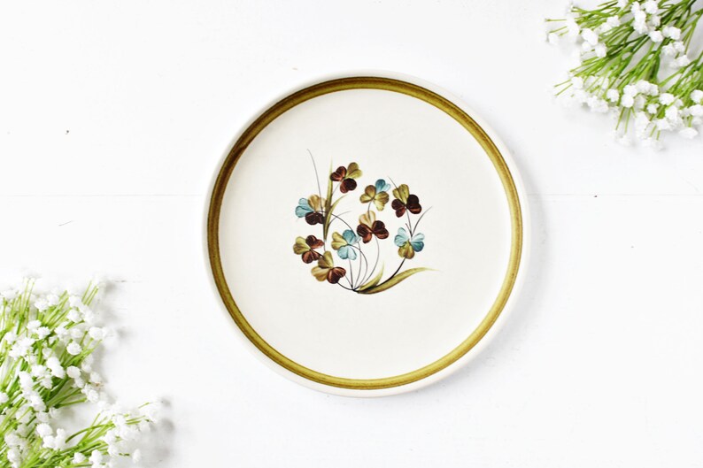 Denby Salad Plate Irish Salad Plate Shamrock Plate Denby-Langley Shamrock Salad Plate 8 14 Green Salad Plate Vintage Plate