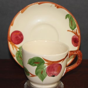Vintage Franziskaner Apfel Tasse & Untertasse Set - Apfel Tasse und Untertasse, hergestellt in den USA Old Mark,