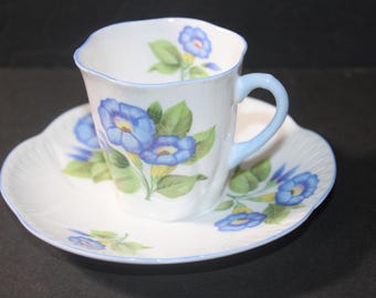 Tazza da tè e piattino "Morning Glory" Shelley: servizio da tè vintage anni '40