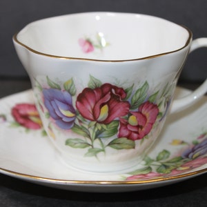 Royal Minster Teacup and Saucer - Floral Tea Cup, Tea Party Teacup, English Teacup