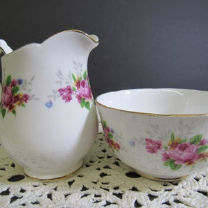 Vintage Melba Creamer & Sugar Set  |  English Set, Vintage Floral Design Creamer and Sugar, Superb Condition  SHIPPING INCLUDED