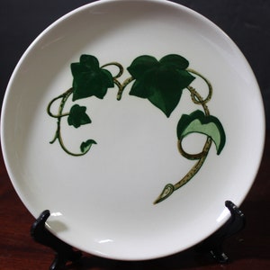 Prato de salada Metlox Poppytrail &quot;California Ivy&quot; 8&quot; | Folhas de hera verde, hastes marrons descontinuadas em 1986 FRETE GRÁTIS