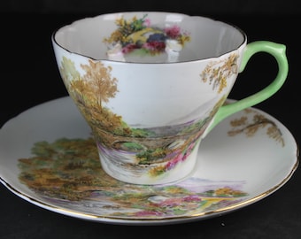 Shelley &quot;Heather&quot; Teacup: Vintage Shelley Teacup, Vintage Teacup, Pretty Tea Party Teacup, English Teacup, Superb Condition FREE SHIPPING
