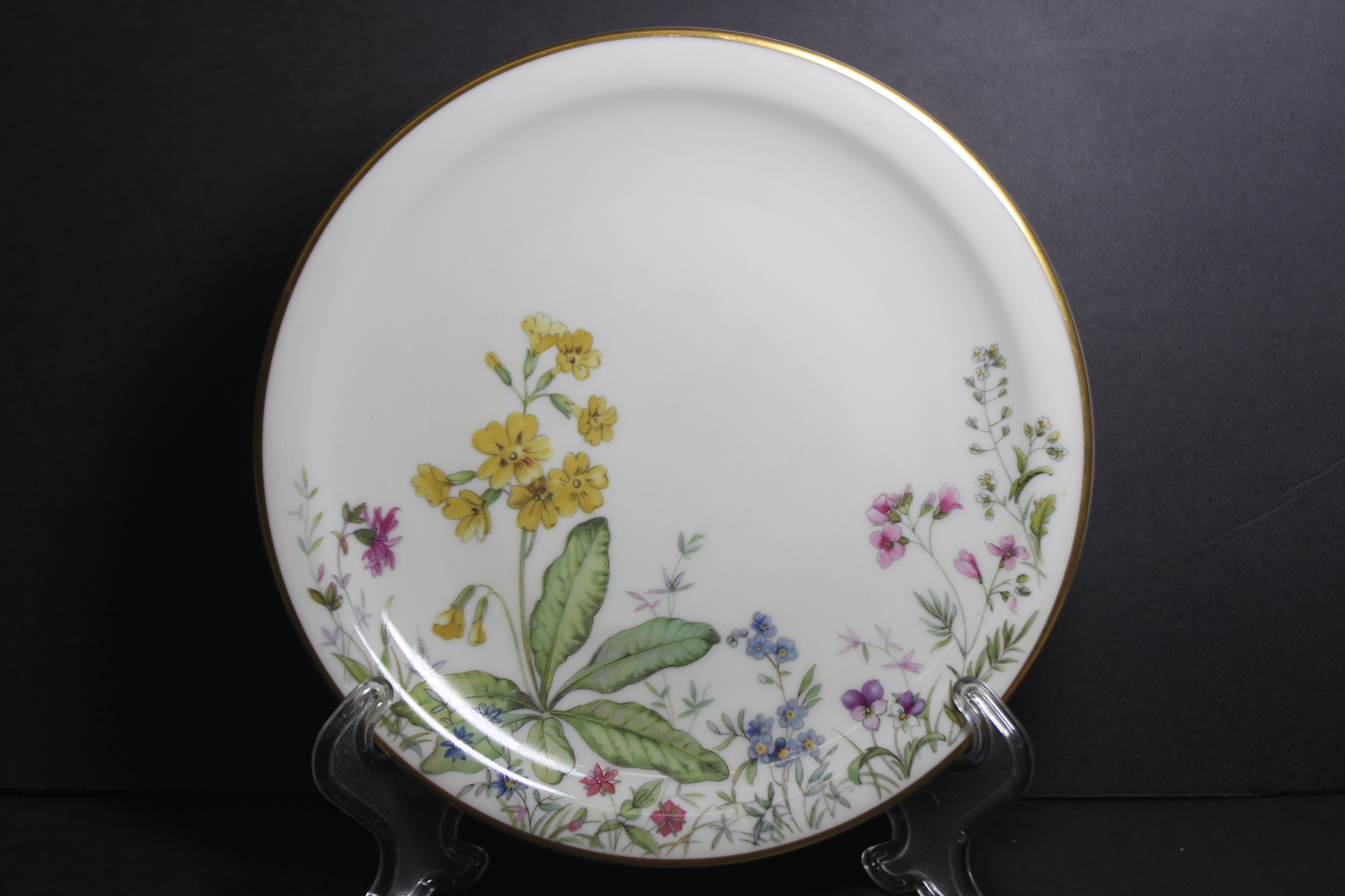 【美品】ローゼンタール★ラプソディブルー★デザート皿　6枚 ローゼンタール コバルトブルー 花柄 楕円 デザートプレート 21cm