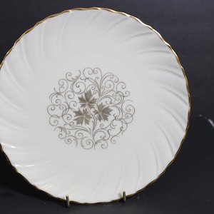 Lenox &quot;Orleans&quot; Dinner Plate | Gold Leaves & Scrolls Center, Swirled, Discontinued by Lenox 1979