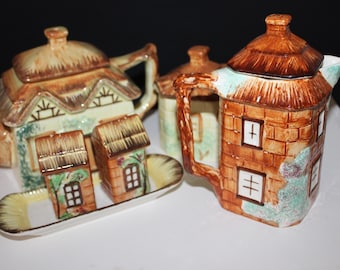 Keele Street Pottery 10 Piece Tea Set: Teapot, Coffee Pot, Sugar, Creamer, Shakers, Tray