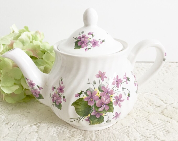 Vintage Arthur Wood and Son Teapot With Purple Flowers Etsy
