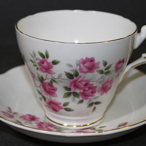 Regency Teacup | Delicate Pink Rose Design, English Bone China, Vintage Teacup, FREE SHIPPING