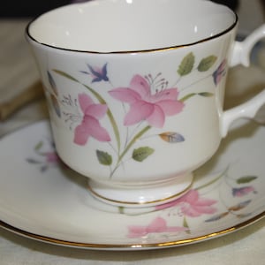 Duchess Teacup and Saucer - Vintage Bone China Teacup, Delicate Floral Pattern UK Production  FREE SHIPPING