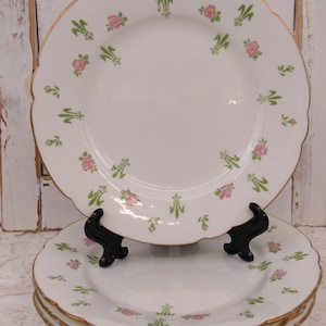 5 Piece Antique Wileman c.1904 &quot;Fleur De Lis&quot; Art Nouveau on Dorothy Shape Gilt Trim. Pre Shelley 100 Years Old 4 Dessert & 1 Sandwich
