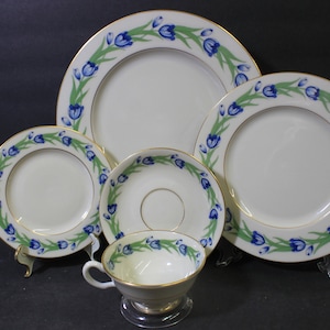 Lenox Natoma 5 Piece Place Setting | Vintage China Set, Lenox Fine China, Place Setting, Gold Encrusted Band On Edge, LOW COST SHIPPING