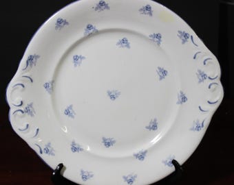 ヴィンテージ シェリー ケーキ プレート、1940 年代の「チャーム」柄と