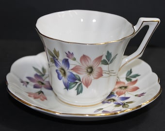Vintage Grosvenor Teacup and Saucer: Jackson and Gosling Floral