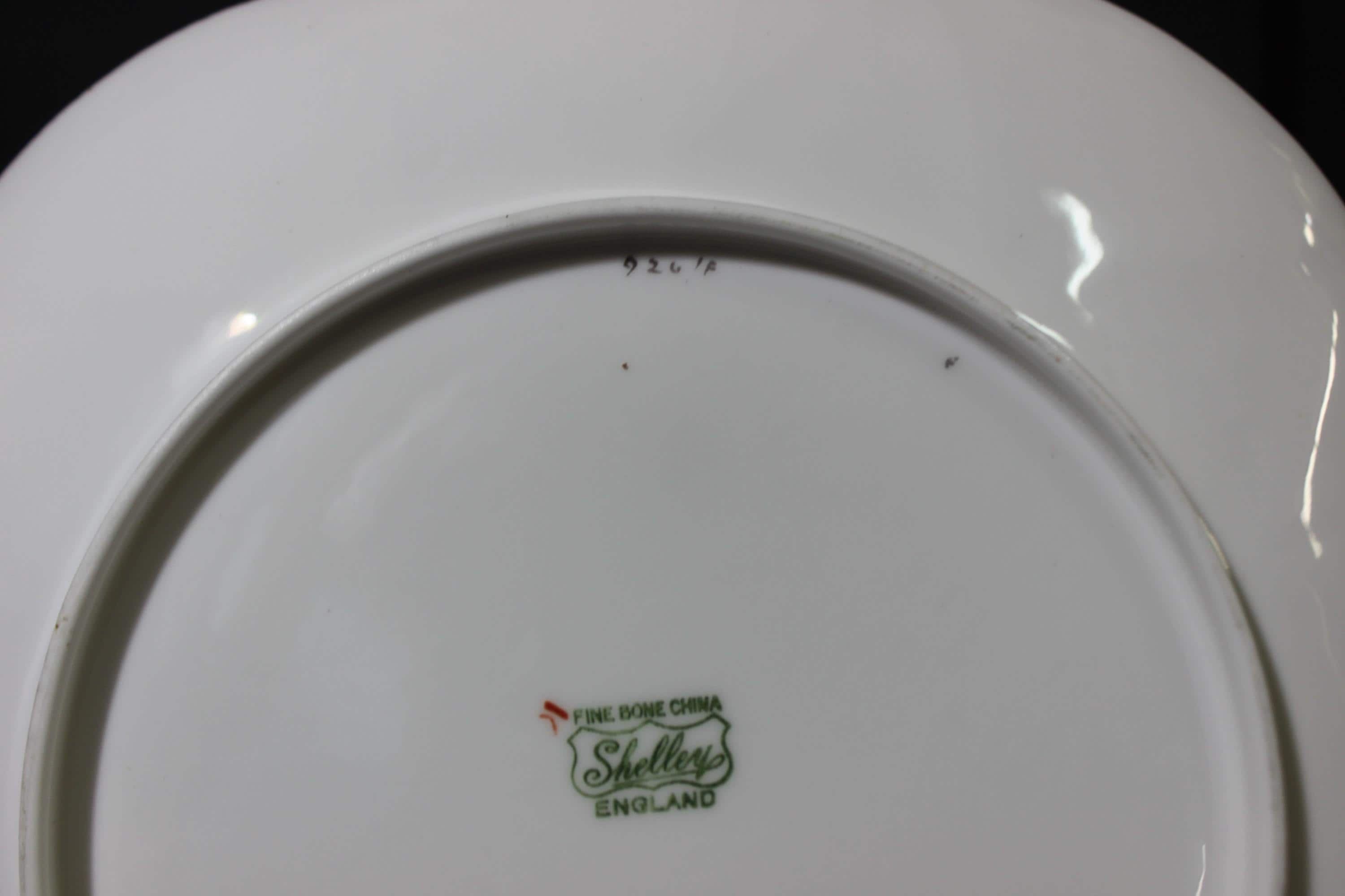 ヴィンテージ シェリー ケーキプレート：ワイルドフラワー柄、シェル型