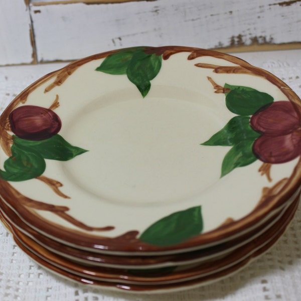 4 Franciscan Apple Bread & Butter Plates - Bread Plates, Thanksgiving China, Made in USA Mark, Free USA Shipping  Superb Condition