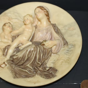 3 Alberto Santangela &quot;The Gift of Tenderness&quot; Il Dono Della Tenerezza Decorative Plate 8.5&quot; Wall Decoration Great Condition