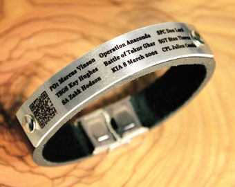 Military Memorial Bracelet, Afghanistan Iraq , Army Veteran, KIA Soldier, Honor of Falen Remembrance, Police Officer, Special Forces