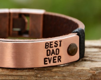 Gifts for him Custom Daddy Gift Personalize Men Leather Bracelet Father's Day Gift  Personalized Bracelet For Men's Engraved Gift