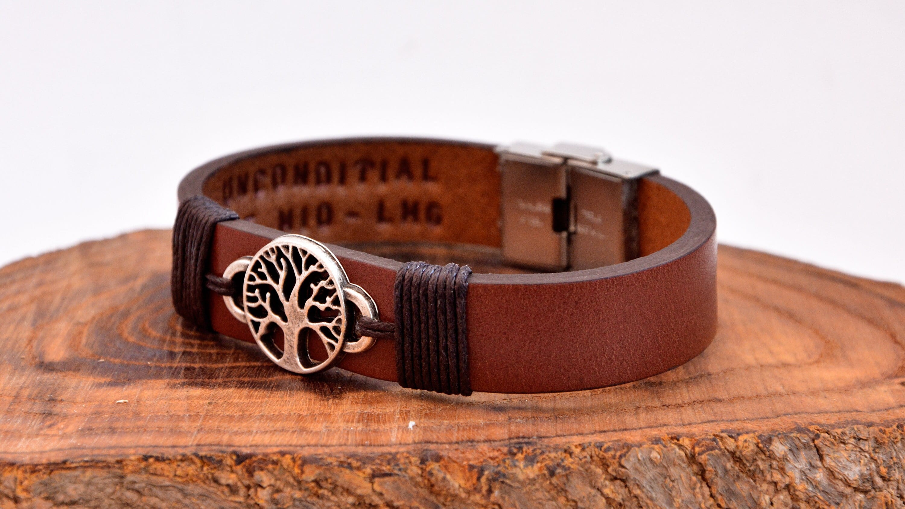 JewelryWe Schmuck Lebensbaum Armband Herren Lederarmband Baum Des Lebens Leder Geflochten Verstellbar Armreif Manschette Wickelarmband Mit Edelstahl Magnetverschluss, Schwarz Gold Silber