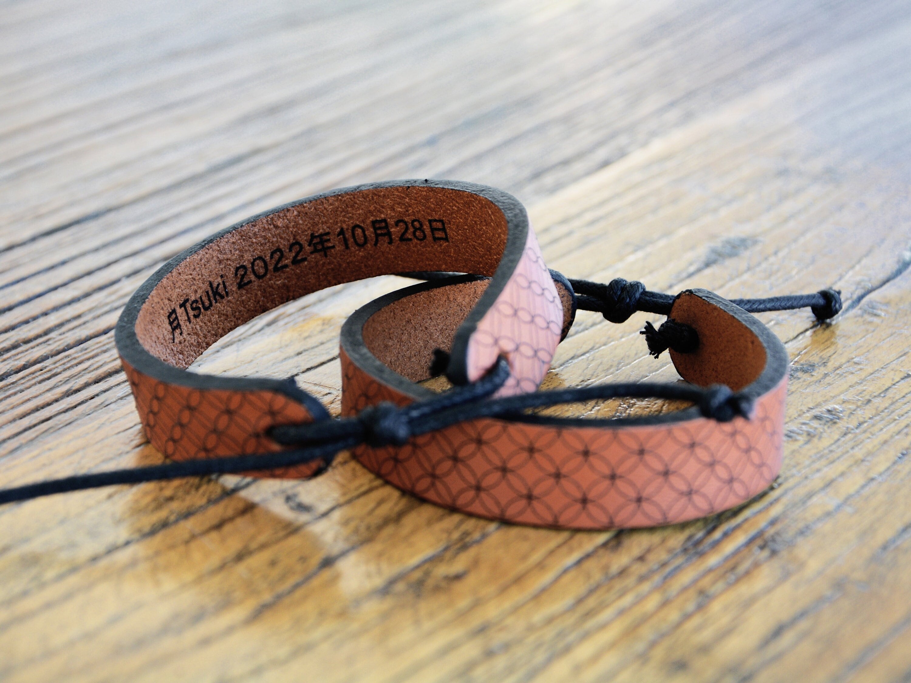 アクセサリー Archive Japanese Leather Stone Bracelet Titanium & Leather Man's Japanese Bracelet - Stylish and