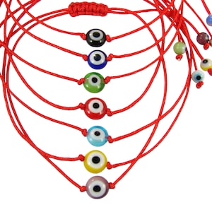 Evil Eye Bracelet, Turkish Evil Eye Red String Kabbalah Bracelet, Protection Bracelet  (Different colors Available)