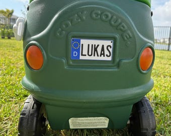 Custom European Mini License Plate, Personalized Euro Mini License Plate 4x2 inch, UE Kids Plate, Custom European Car Plates, PLA 3D printed