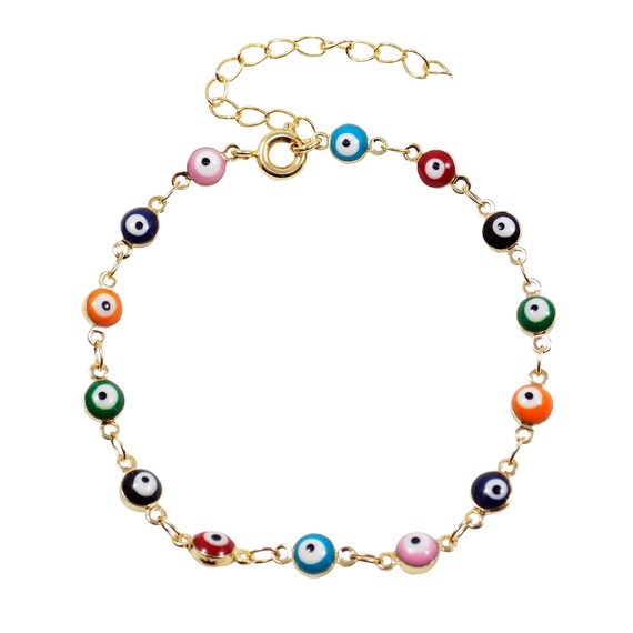 Cordón negro de ojos azul de Plata Pulsera De La Suerte Protección mal de ojo