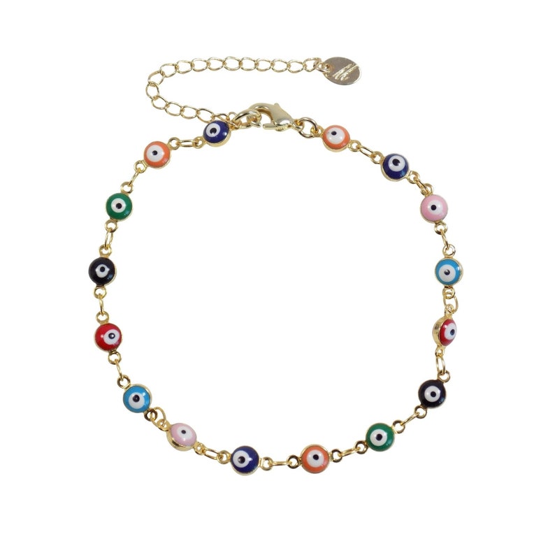 Evil Eye Bracelet Multicolor Evil Eye Bracelet Gold Plated Etsy